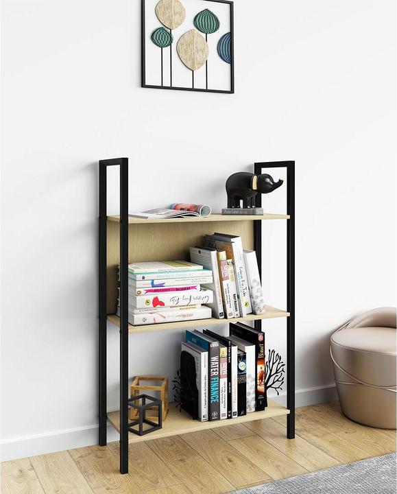 Produktbild VCM Metall Stand Regal Bücher Flakos 3fach (100 x 56 x 24 cm)