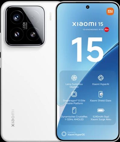 Actual product image Xiaomi 15 (512 GB, White, 6.36", Dual SIM, 50 Mpx, 5G)
