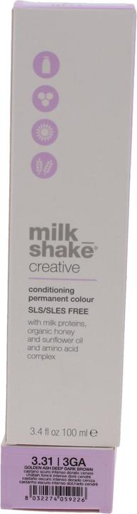 Actual product image Milk_Shake Creative Conditioning Permanent Colour 100ml 3.31/3GA Golden Ash Deep (3,313GA Golden Ash Deep)