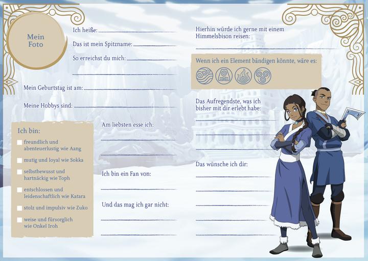 Actual product image Panini Avatar Herr der Elemente Meine Freunde - Freundebuch (German, Panini, 2024)