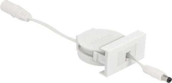 Actual product image Delock Easy 45 Module Power Unwind Cable DC 5.5 x 2.1 mm Female / Male White (0.62 m)