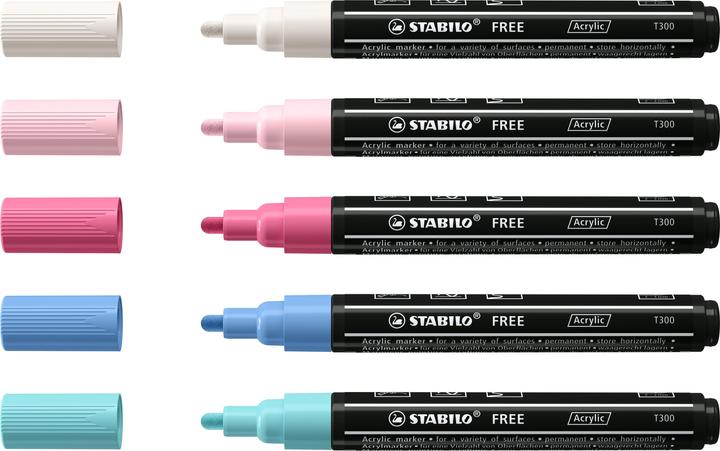 Immagine prodotto STABILO Creatore di acrilico GRATUITO (Pink, Azzurro, Nero, Bianco, 3 mm, 5 x)