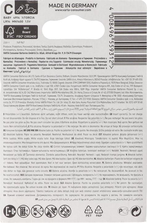 Produktbild Varta Longlife Power (2 Stk., C, 7800 mAh)