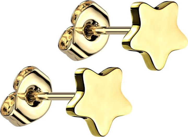 Star Piercing Ohrstecker vergoldet Stern vergoldet (ohne Messing, Titan G23)