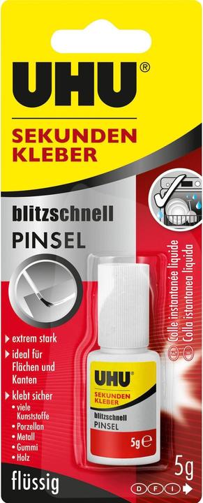UHU Sekundenkleber blitzschnell mit Pinsel (5 g)