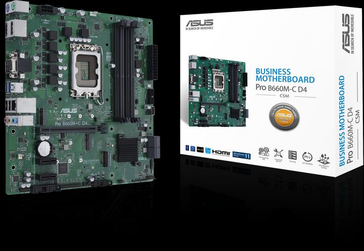 Produktbild ASUS PRO B660M-C D4 CSM (LGA 1700, Intel B660, mATX)