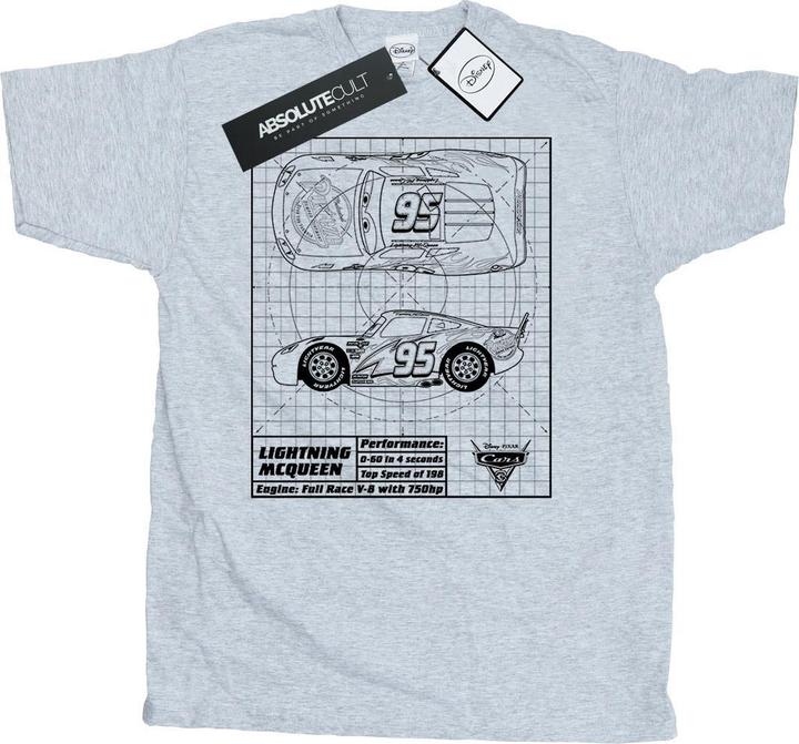 Cars Maglietta Saetta Mcqueen Planimetria Uomo (3XL)