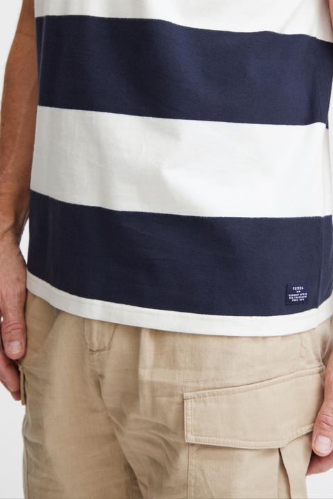 Actual product image FQ1924 FQTom SS stripe tee w logo print 21900645 (M)