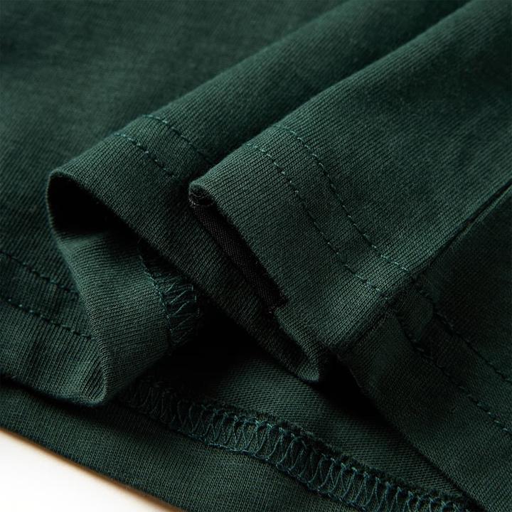 Immagine prodotto VidaXL Camicia da bambino a maniche lunghe verde scuro 104,Materiale: 100 (104)