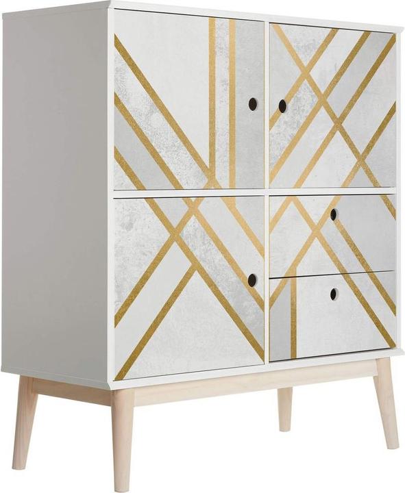 Produktbild Trenddeko Art Deco: Goldene Geometrie (100 x 100 cm)