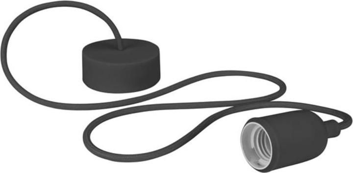 Immagine prodotto Vellight Plafoniera di design con cavo tessile - Nero (E27)