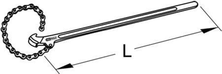 Produktbild KS Tools BRONZEplus Kettenrohrzange, funkenfrei, leichte Ausführung, Ø 50 mm (600 mm)