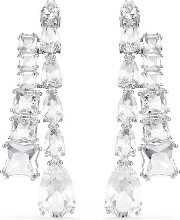 Swarovski Matrix Drop Ohrhänger Verschiedene Schliffe Weiss (Swarovski Metall)