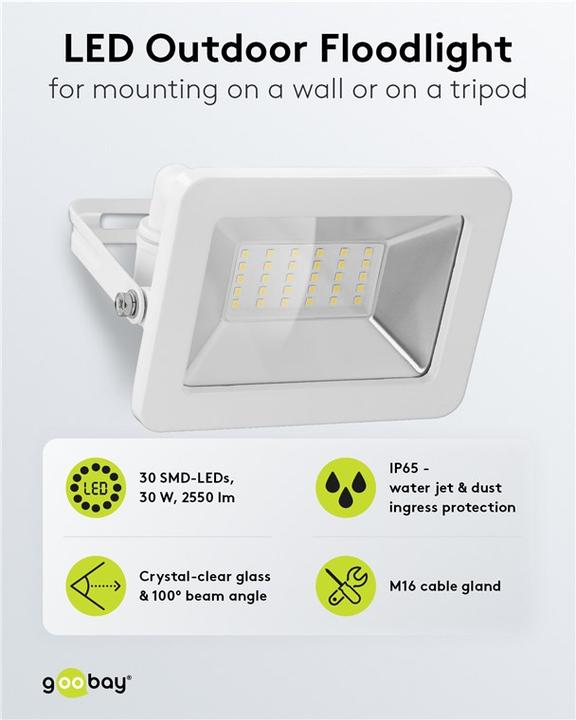 Actual product image Goobay Exterior spotlight (2560 lm, IP65)