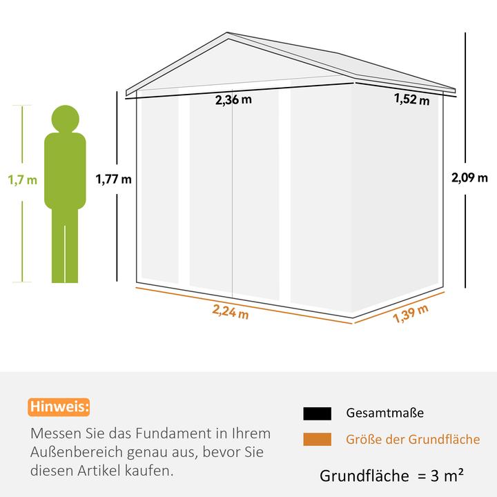 Produktbild Outsunny Geräteschuppen Stahl, Kunststoff Braun