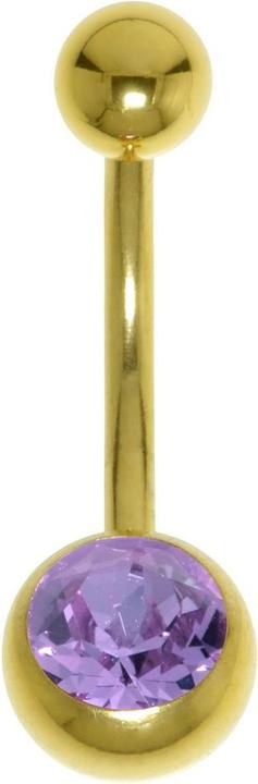 Bijouteria Bauchpiercing (Chirurgenstahl 316L, PVD Beschichtung (goldfarbig), Premium Kristall)