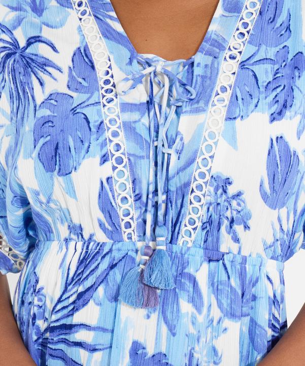 Actual product image Joe Browns Tropical Print Kimono Sleeve Boho Tassel Maxi Dress