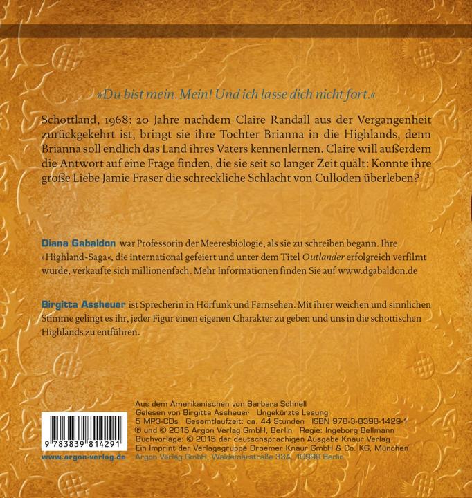 Produktbild Outlander Die geliehene Zeit (Diana Gabaldon, Birgitta Assheuer, Barbara Schnell, Deutsch)