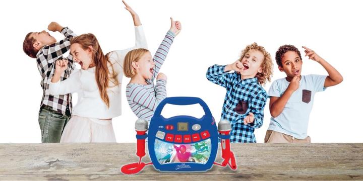 Actual product image Lexibook MP320SPZ Spider-Man Portable Digital Karaoke Player for Kids Microphones, Light Effects