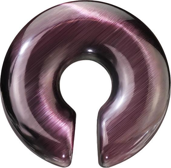 Star Piercing Ohrgewicht Donut aus violetten Katzenauge Stein (Mineralisch)