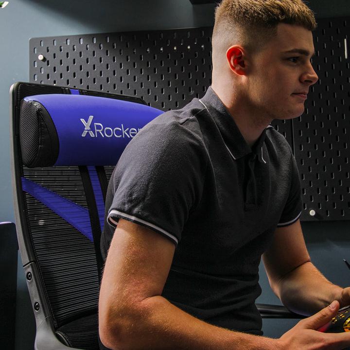 Produktbild X Rocker Chaise de jeu compacte Helix Bleu