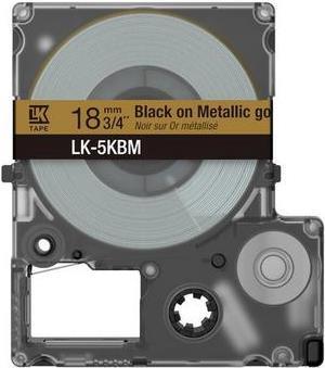 Actual product image Epson Metallic Gold/Black 18mm LK-5KBM (1.80 cm, Gold)