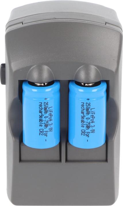 Actual product image AccuCell CR2 Charger Li-ion, CR-2 Charger incl. 2x CR2 Battery