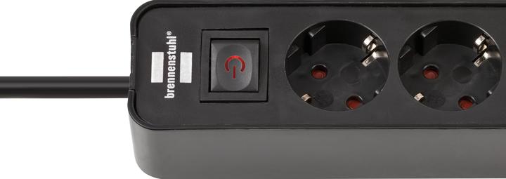 Brennenstuhl 1153240106 Steckdosenleiste mit Schalter Schwarz Schutzkontakt 1 S (4 x, CEE 7/3, 1.50 m)