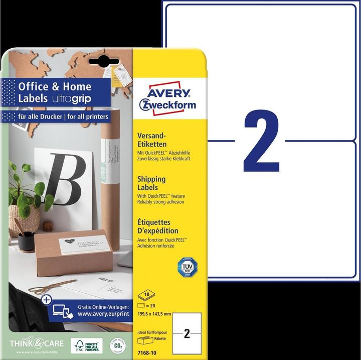 Produktbild Avery Versand-Etiketten, Home Office, Kleinpackung