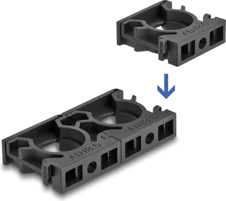 Produktbild Delock Kabelschlauchhalter 13 mm, 8 Stück, Schwarz (Kabelschlauch, 3 cm)