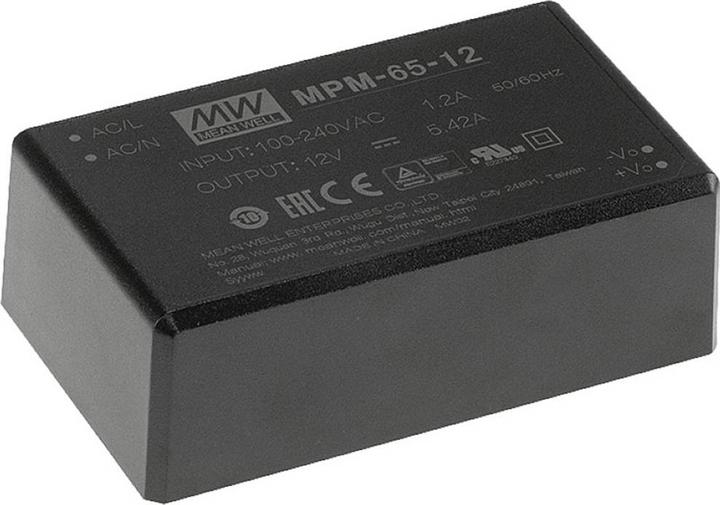Actual product image MeanWell MPM-65-48 Power Supply & Voltage Converter Indoor 65 W Black