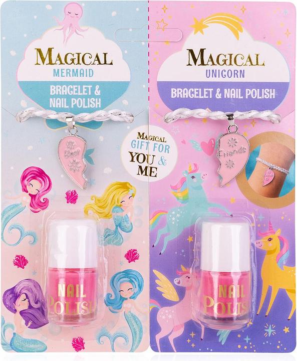 Accentra Nagellack MAGICAL UNICORN & MERMAID mit Armband (Rosa, Farblack)