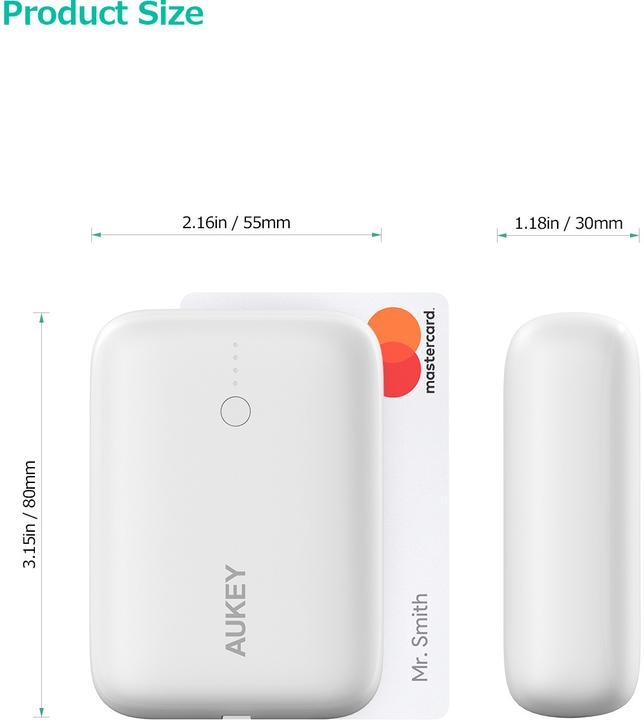 Produktbild Aukey Basix Mini (10000 mAh, 22.50 W, 37 Wh)