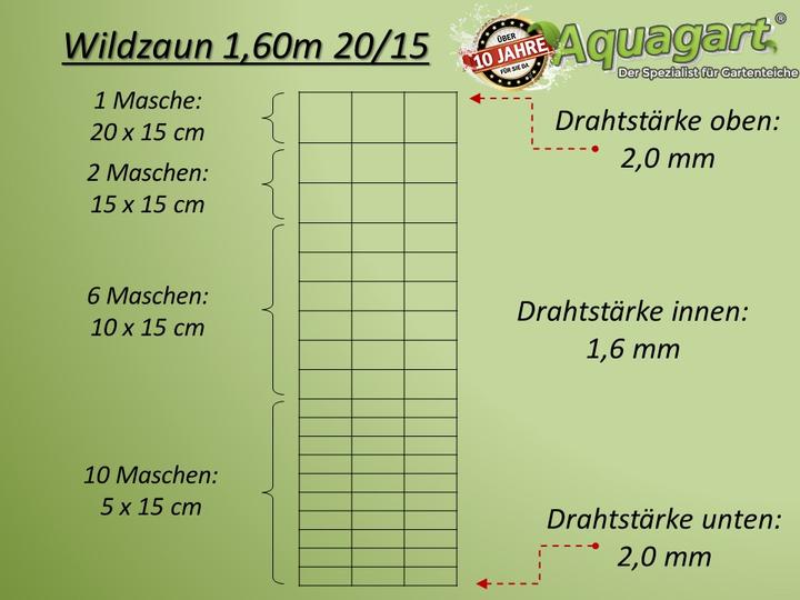 Produktbild Aquagart 450m Wildzaun Forstzaun Weidezaun Drahtzaun 160/20/15