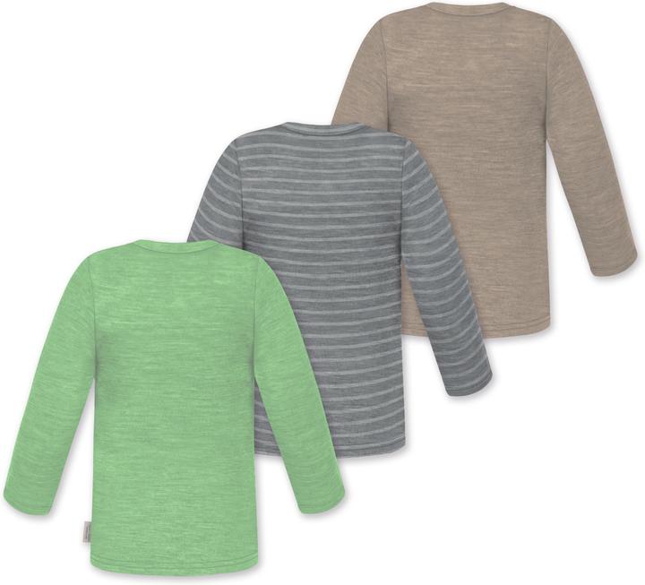 Actual product image Normani 3-pack baby merino longsleeve "Taupo" - 9475 (110)