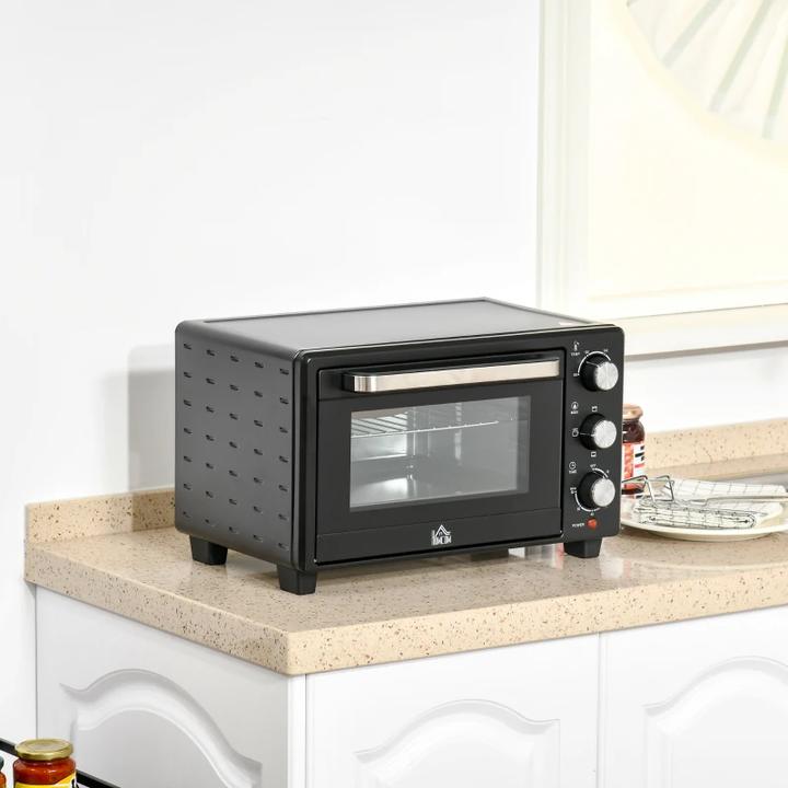 Produktbild Swisshandel24 Minibackofen 32L 1600W Elektrischer Mini Ofen mit Schlackenauffangwanne Metall Edelstahl Glas Silber