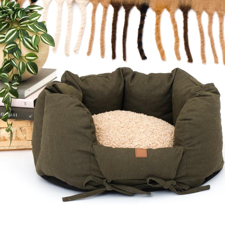 Produktbild Pet & Co. Ronny Canvas - Luxury Dog Bed in Dark Olive (Hund)