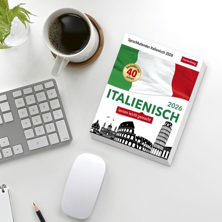Produktbild Harenberg Italienisch Sprachkalender 2026 - Italienisch lernen leicht gemacht - Tagesabrei (Deutsch, Italienisch, Steffen Butz, Tiziana Stillo, 2025)