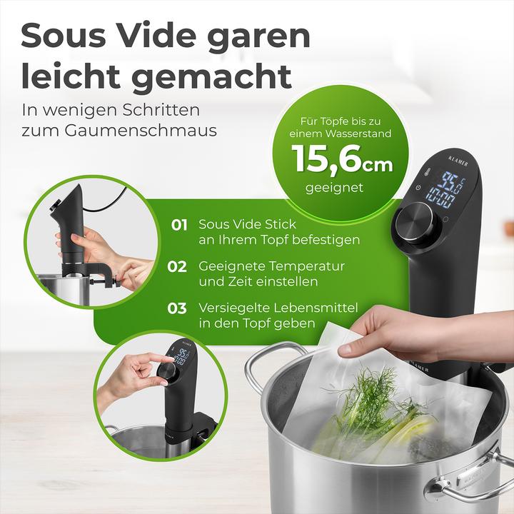 Immagine prodotto KLAMER Sous Vide Stick 1200 Watt IPX7 wasserdicht 3D Zirkulation