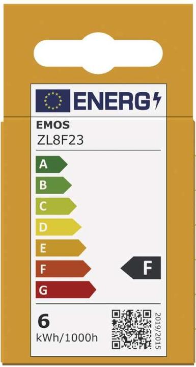 Energie-Label Emos LED Lampe Basic MR16 / GU10 / 5,2 W (40 W) / 450 lm / Neutral Weiss (GU10, 5.20 W, 450 lm, 1 x, F)