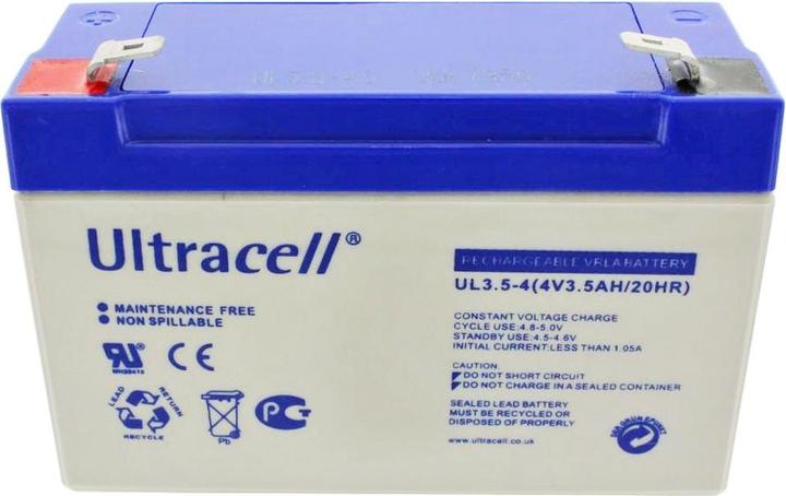 Immagine prodotto Ultralife Akku UL3.5-4, 4 Volt Akku 3500mAh, passend für Sonnenschein A504/3.5S, 4,8mm Kontakte (4 V, 3.50 Ah)