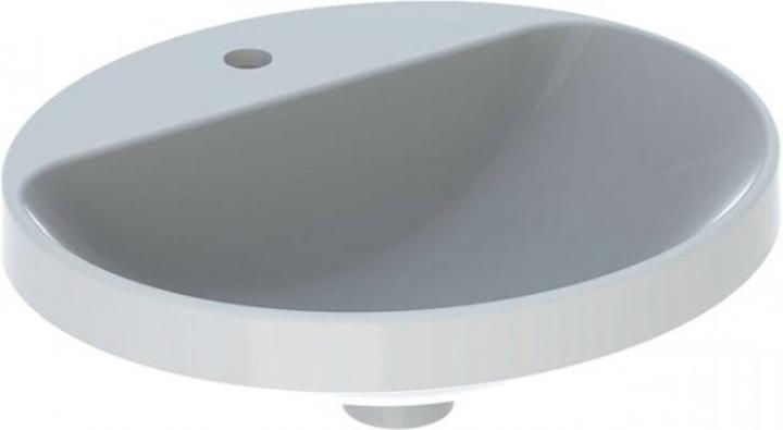 Produktbild Geberit VariForm Einbauwaschtisch oval, 500x450mm, mit Hahnloch, ohne Überlauf (450 mm, 500 mm)