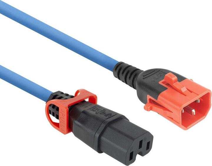 Actual product image Powercord C14 IEC Lock+ Dual Locking - C15 IEC Lock+ blue 3 m, PC3878