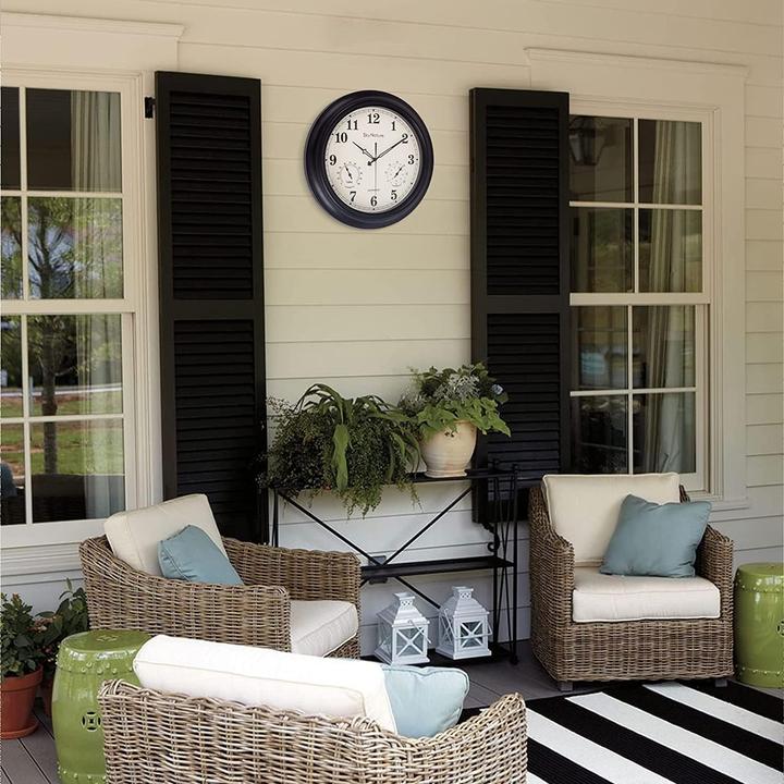 Produktbild SkyNature Gartenuhr mit Thermometer und Hygrometer im Vintage Design (45 cm)