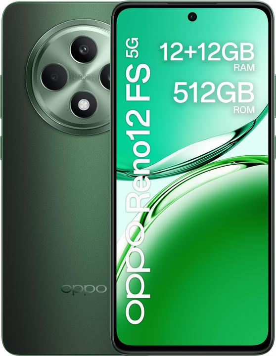 OPPO Reno12 FS 5G (512 GB, Black Green, 6.65", Dual SIM, 50 Mpx, 5G)
