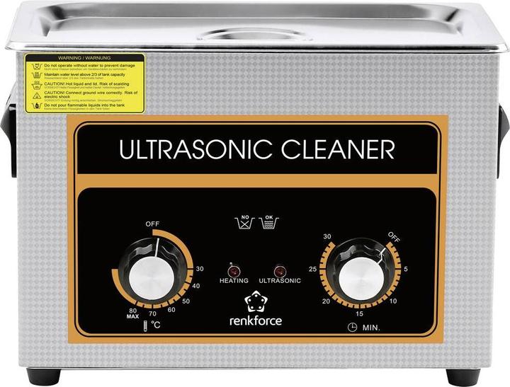 Produktbild Renkforce Ultraschallreiniger Schmuck, Werkstatt, Bürobedarf 180W 4.5l mit Heizung, mit Reinigungsk (40 kHz, 4500 ml)