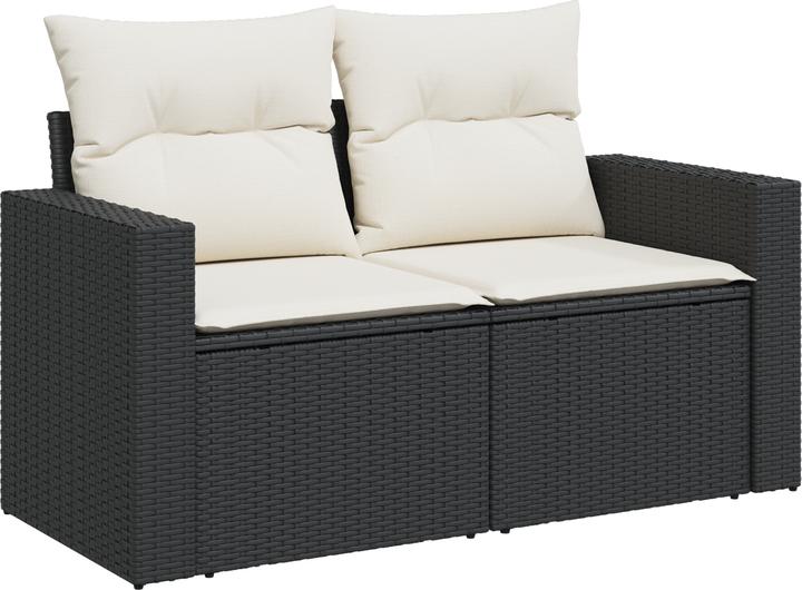 Produktbild VidaXL 12-teiliges Garten Sofa Set mit Kissen Schwarz Poly Rattan Akazie