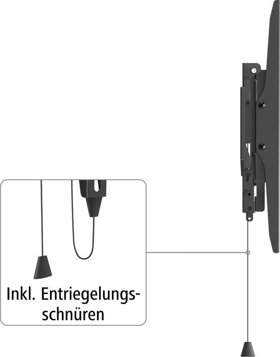 Produktbild Hama TV-Wandhalterung, starr, Diebstahlschutz, 203 cm (80") bis 50 kg (Wand, 90", 50 kg)