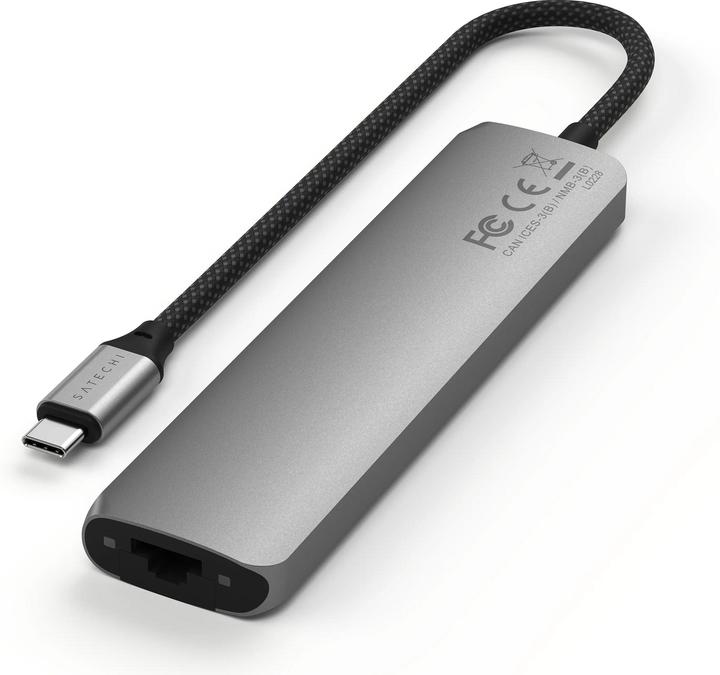 Image du produit Satechi Slim 7 Multiport Hub Space Grey (USB-C, 7 Ports)