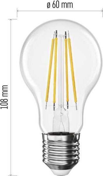 Produktbild Emos LED Lampe Filament A60 / E27 / 7,8 W (75 W) / 1060 lm / Warmweiss (E27, 7.80 W, 1060 lm, 1 x, D)